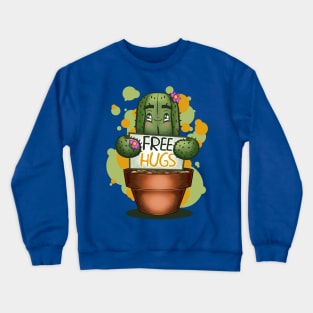 cactus free hugs cute and funny Crewneck Sweatshirt